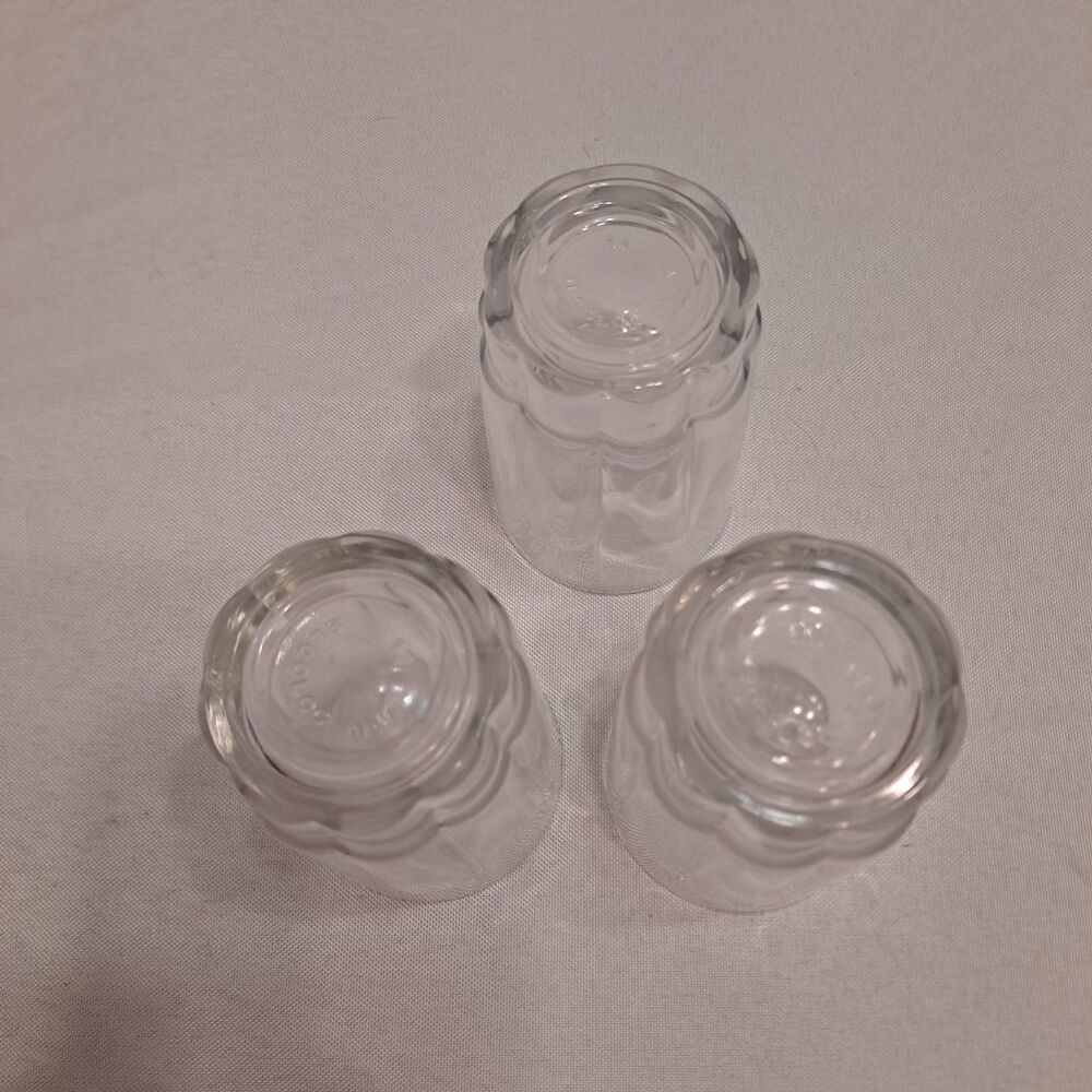 Arcoroc Vintage 3 Oz Juice Glasses Clear Made in USA Set of 3 - Picture 3 of 7